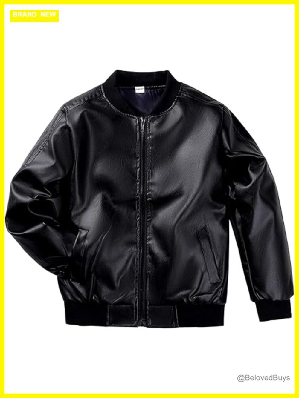 Boys Faux Motorcycle PU Leather Jacket Toddler Kids - Picture 1 of 7